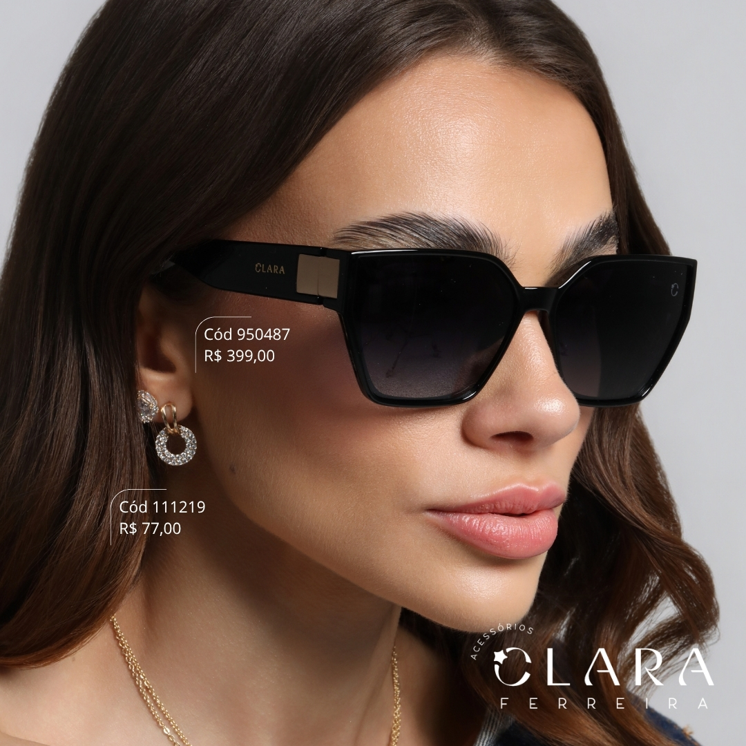 Óculos Solar QUADRADO PRETO - INSPIRAÇÃO GUCCI - Lente Anti-impacto Polarizada - MP9302-10-P55-C81