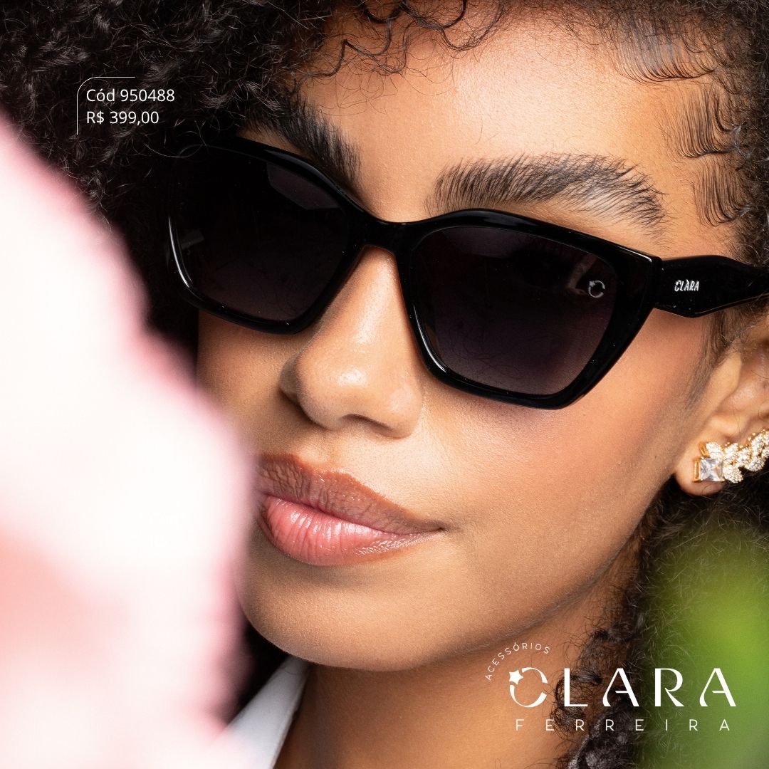 Óculos Solar QUADRADO PRETO - INSPIRAÇÃO GUCCI - Lente Anti-impacto Polarizada - DP2207-C1