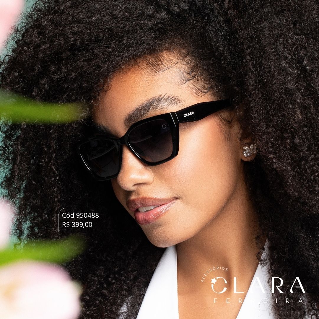 Óculos Solar QUADRADO PRETO - INSPIRAÇÃO GUCCI - Lente Anti-impacto Polarizada - DP2207-C1