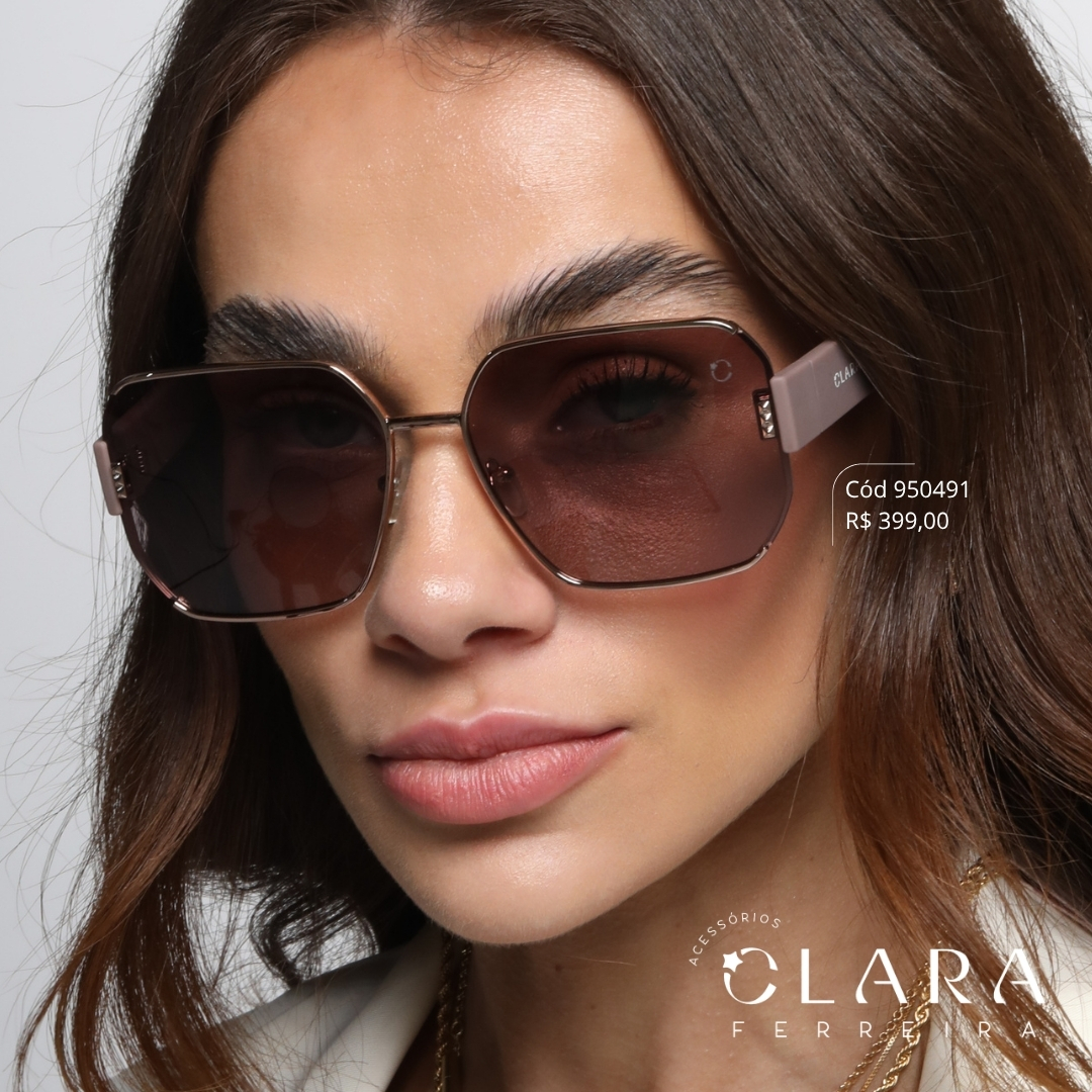 Óculos Solar QUADRADO ARMAÇÃO EM METAL - INSPIRAÇÃO RAY-BAN - Lente Anti-impacto Polarizada - MP9299-R130-P108-A188