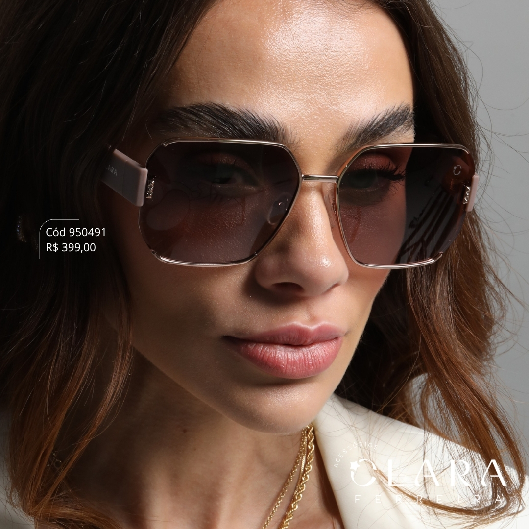 Óculos Solar QUADRADO ARMAÇÃO EM METAL - INSPIRAÇÃO RAY-BAN - Lente Anti-impacto Polarizada - MP9299-R130-P108-A188