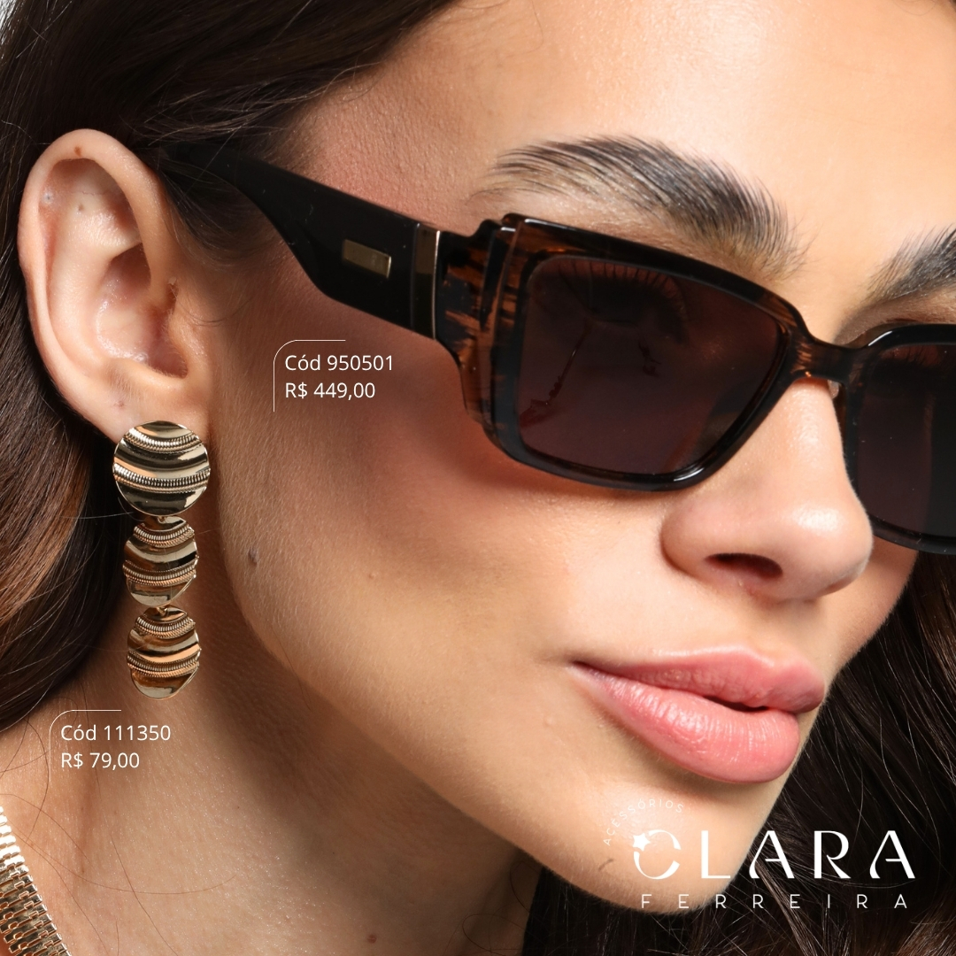 Óculos Solar QUADRADO MARROM - INSPIRAÇÃO GUCCI - Lente Anti-impacto - M3006P-C4