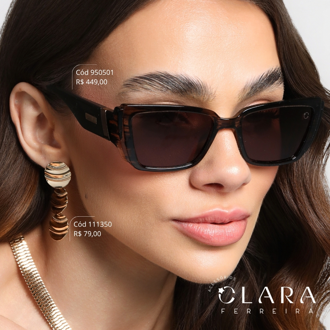 Óculos Solar QUADRADO MARROM - INSPIRAÇÃO GUCCI - Lente Anti-impacto - M3006P-C4
