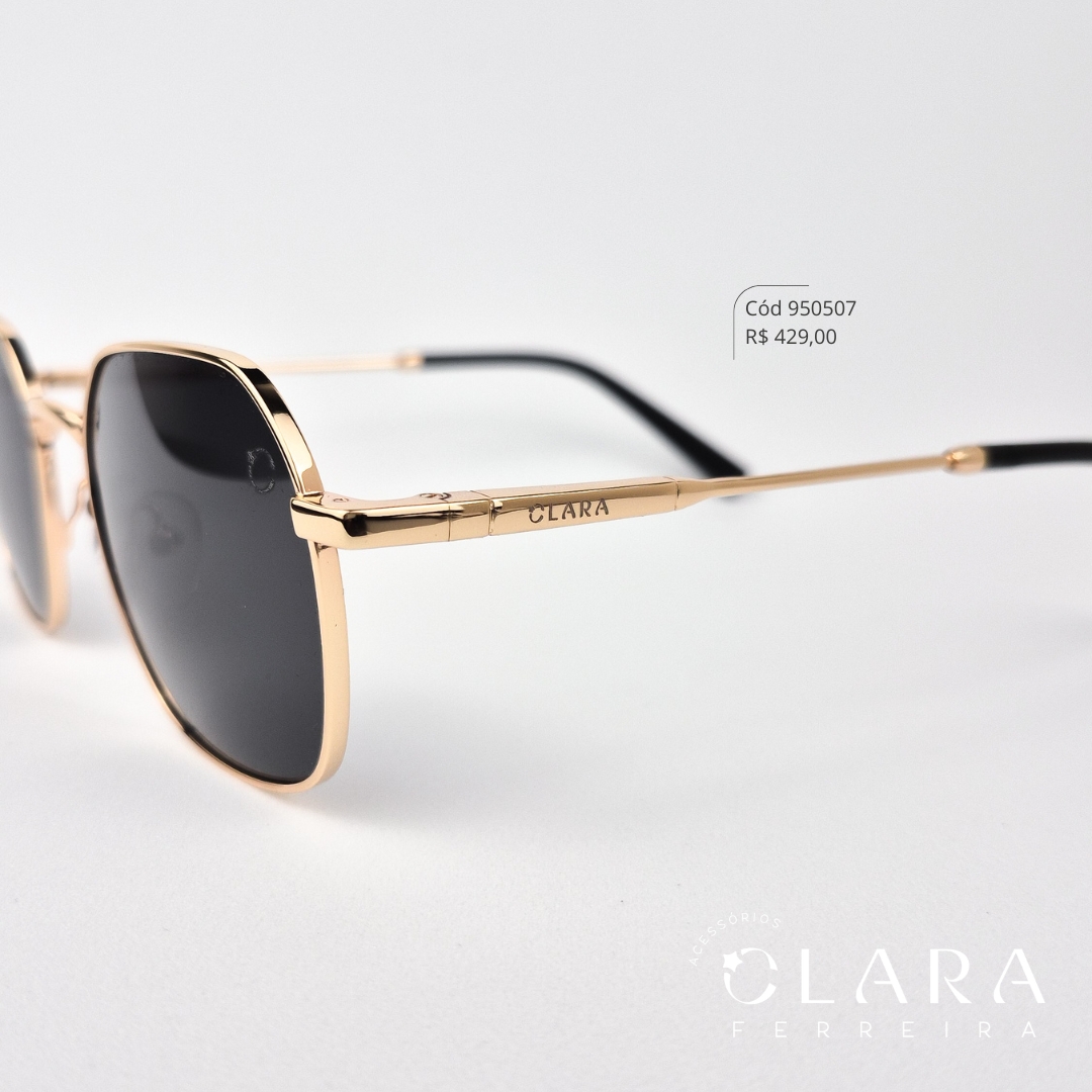Óculos Solar REDONDO ARMAÇÃO EM METAL - INSPIRAÇÃO RAY-BAN - Lente Anti-impacto Polarizada - MV024-C1