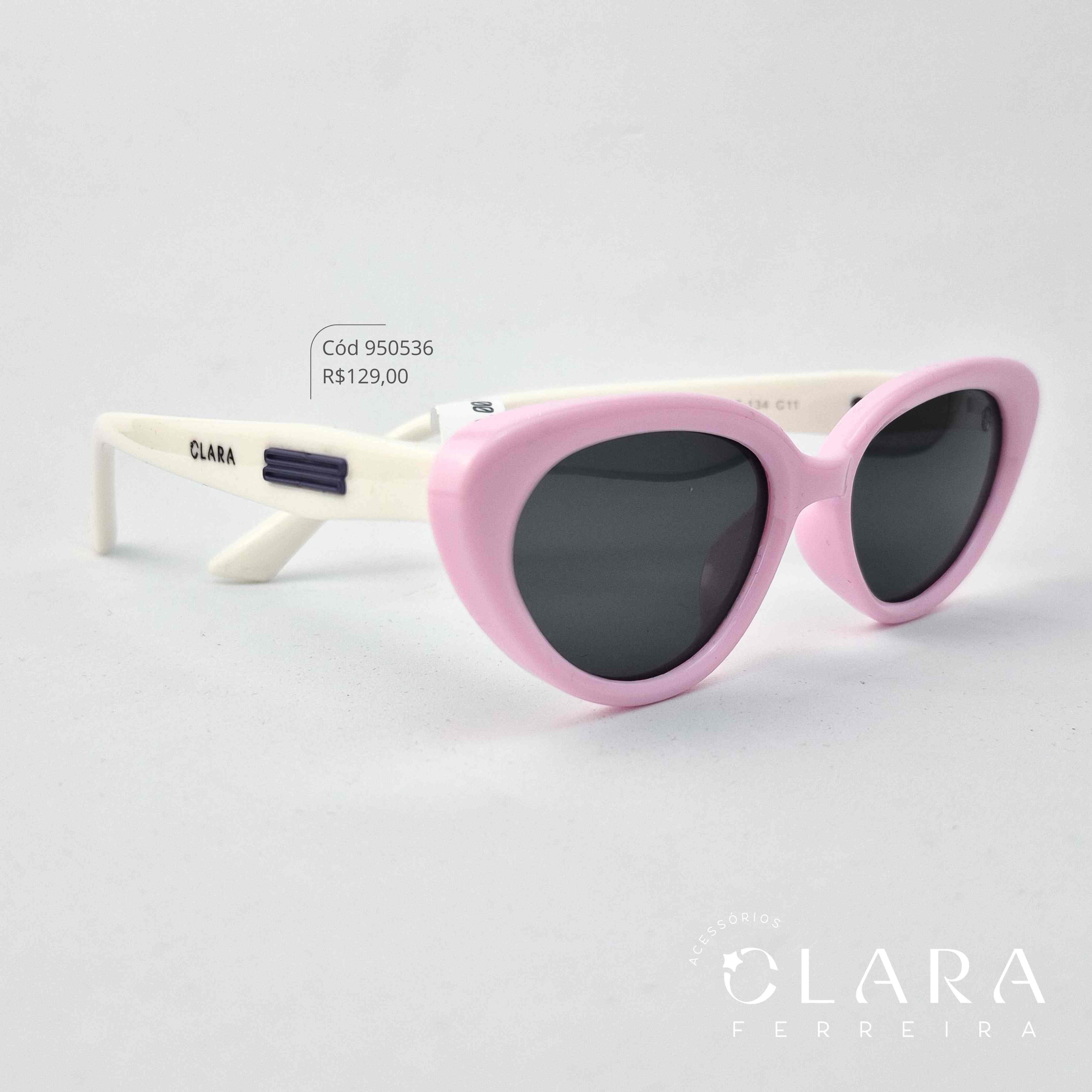 Óculos Solar INFANTIL GATINHO ROSA - CLARINHA KIDS - Lente Anti-impacto Polarizada - OT6095-C11