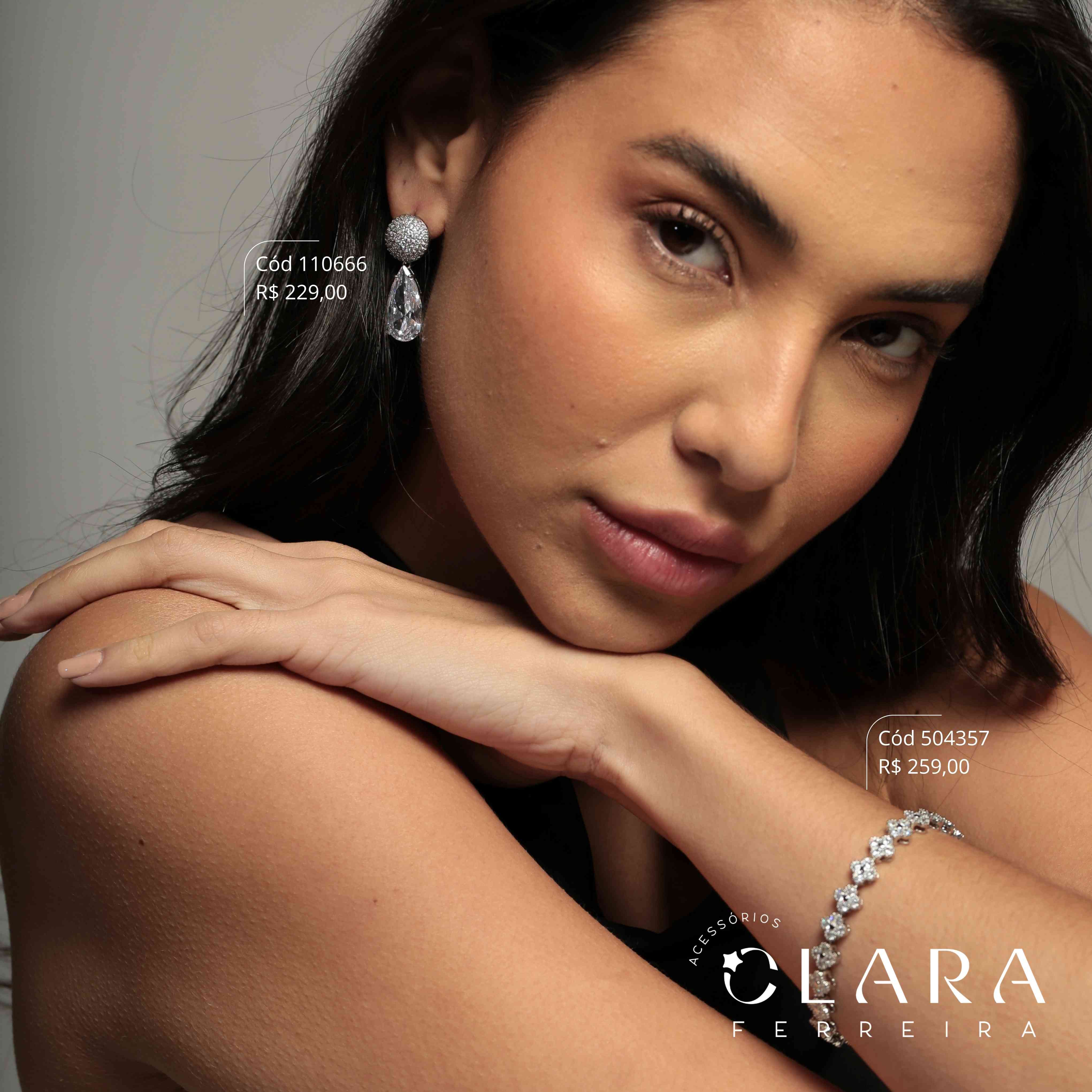PULSEIRA CORAÇÕES TREVO VAN CLEEF ALHAMBRA C/ ZIRCÔNIAS REDONDAS INSPIRAÇÃO VAN CLEEF - 7MM - 17CM - Ródio Branco