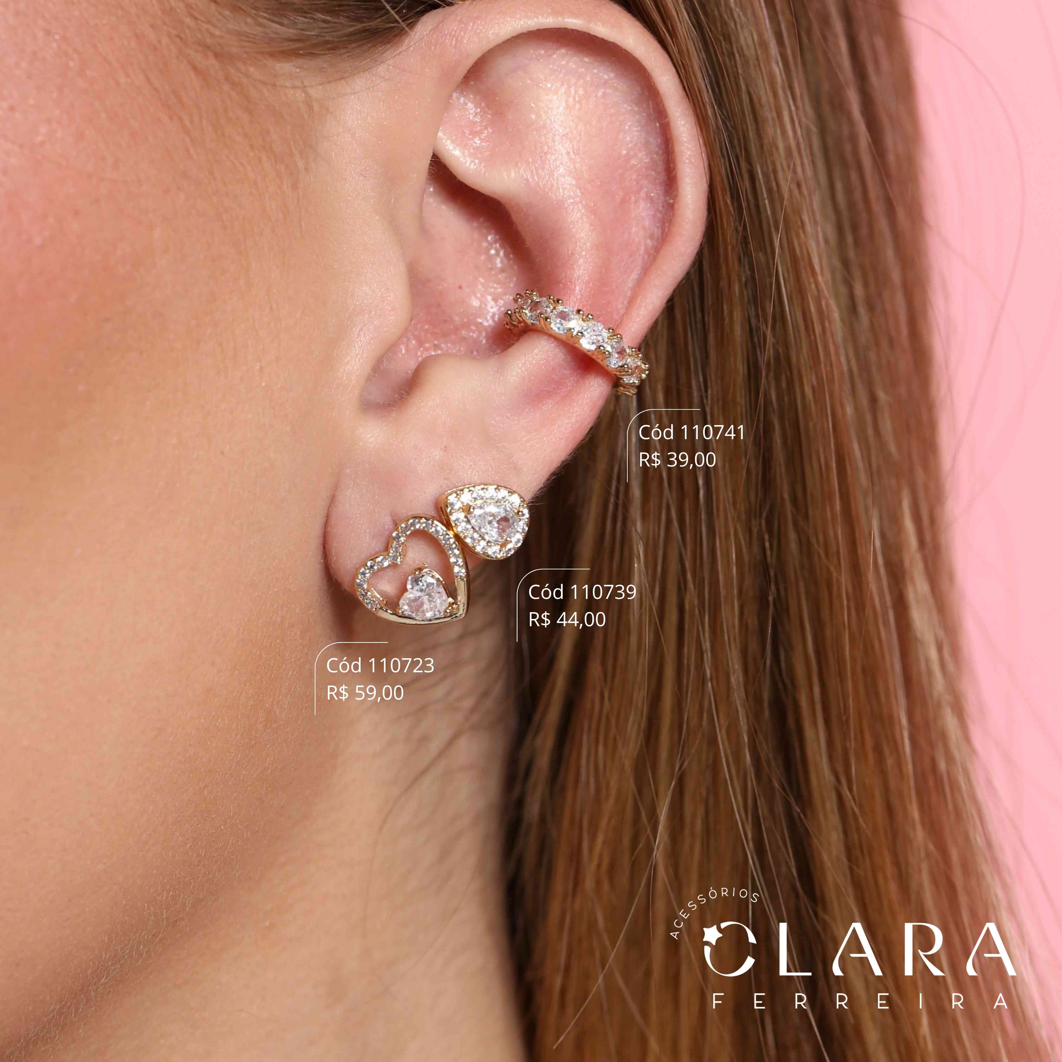 BRINCO PIERCING FAKE 1 FILEIRA ZIRCÔNIAS REDONDAS - 3MM - Dourado