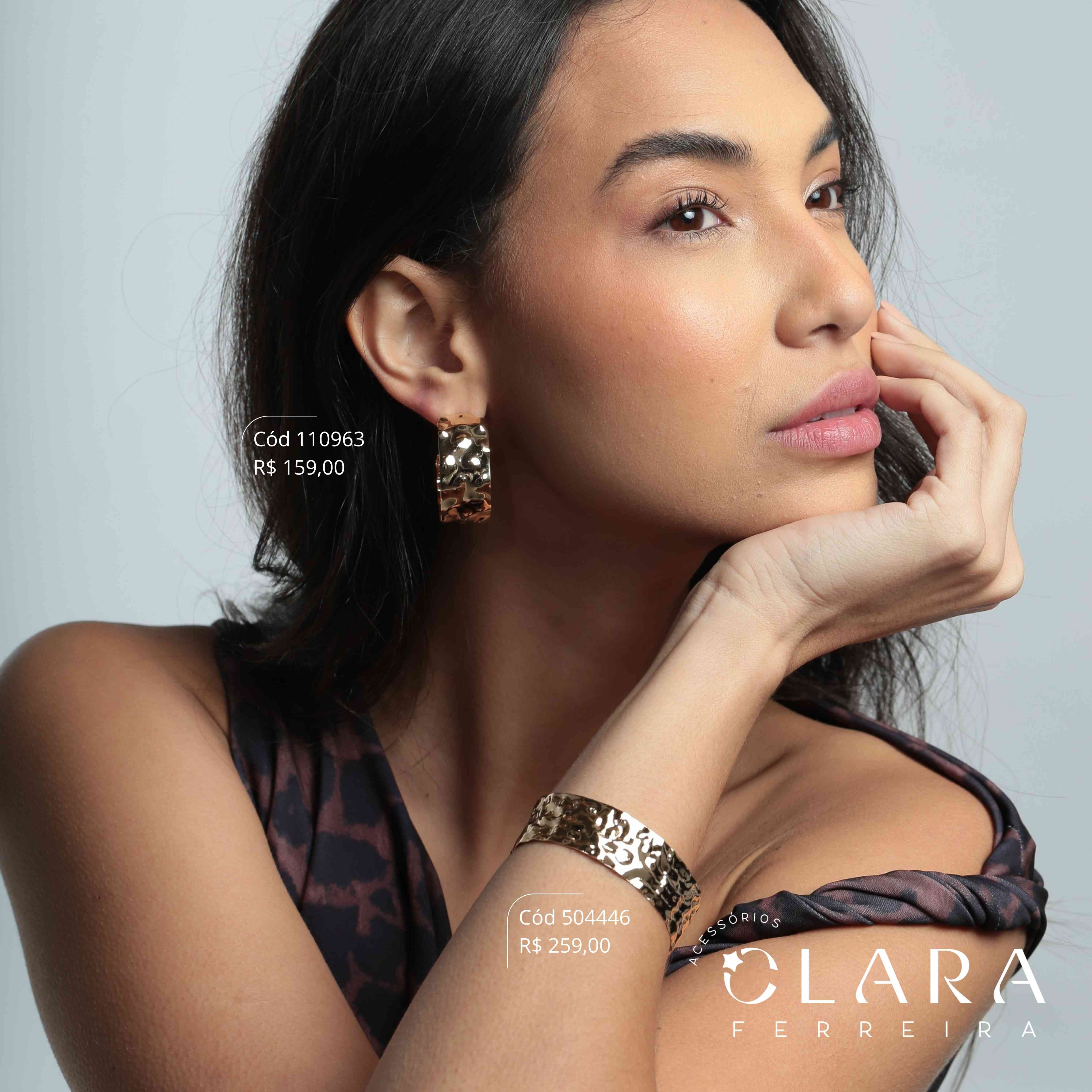 PULSEIRA BRACELETE RÍGIDO ONDULADO - LINHA ORGÂNICOS - PEÇA EXCLUSIVA - 18MM - Dourado
