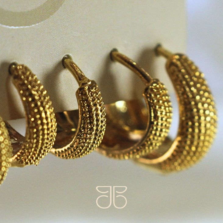 TRIO M DE ARGOLAS DIAMANTADAS