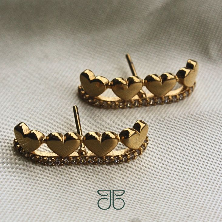 BRINCO EAR CORACAO FILETE ZIRCONIA *