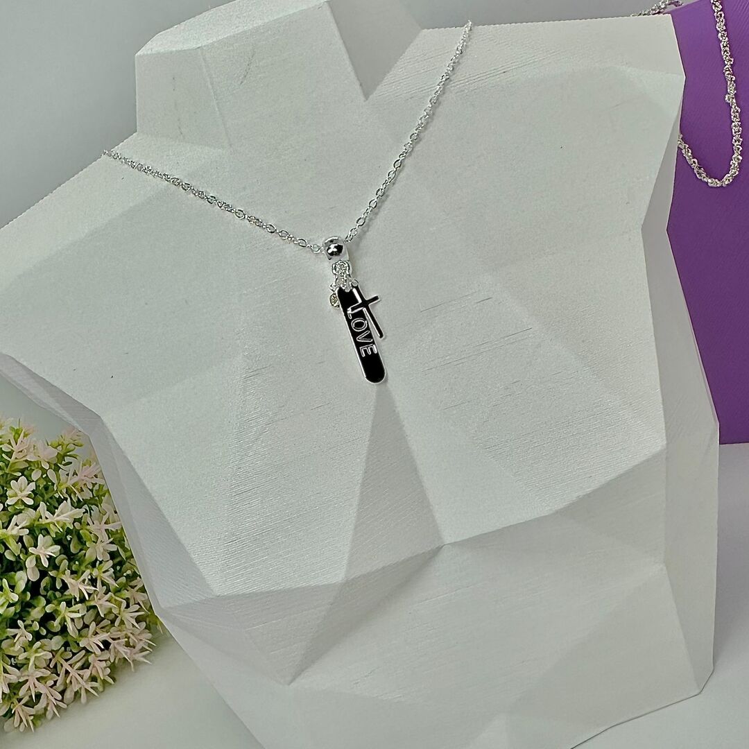 COLAR ELO CADEADO PINGENTES LOVE+CRUCIFIXO CP1495