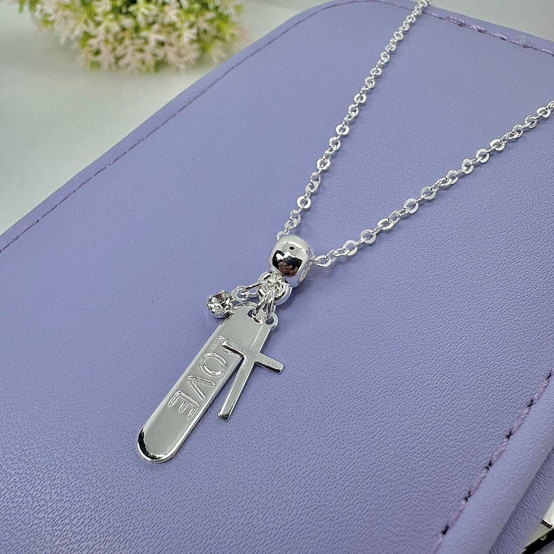 COLAR ELO CADEADO PINGENTES LOVE+CRUCIFIXO CP1495
