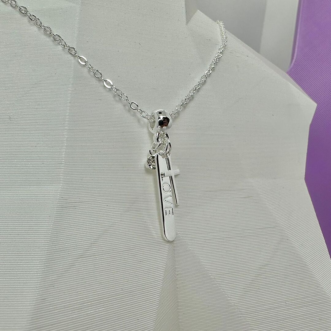 COLAR ELO CADEADO PINGENTES LOVE+CRUCIFIXO CP1495