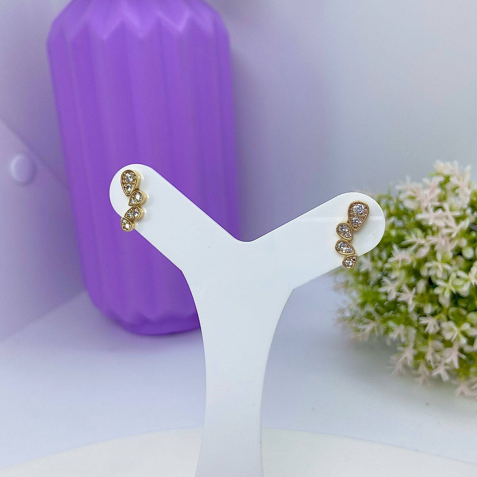 BRINCO EAR CUFF 4 GOTAS CRAVEJADAS BO2528