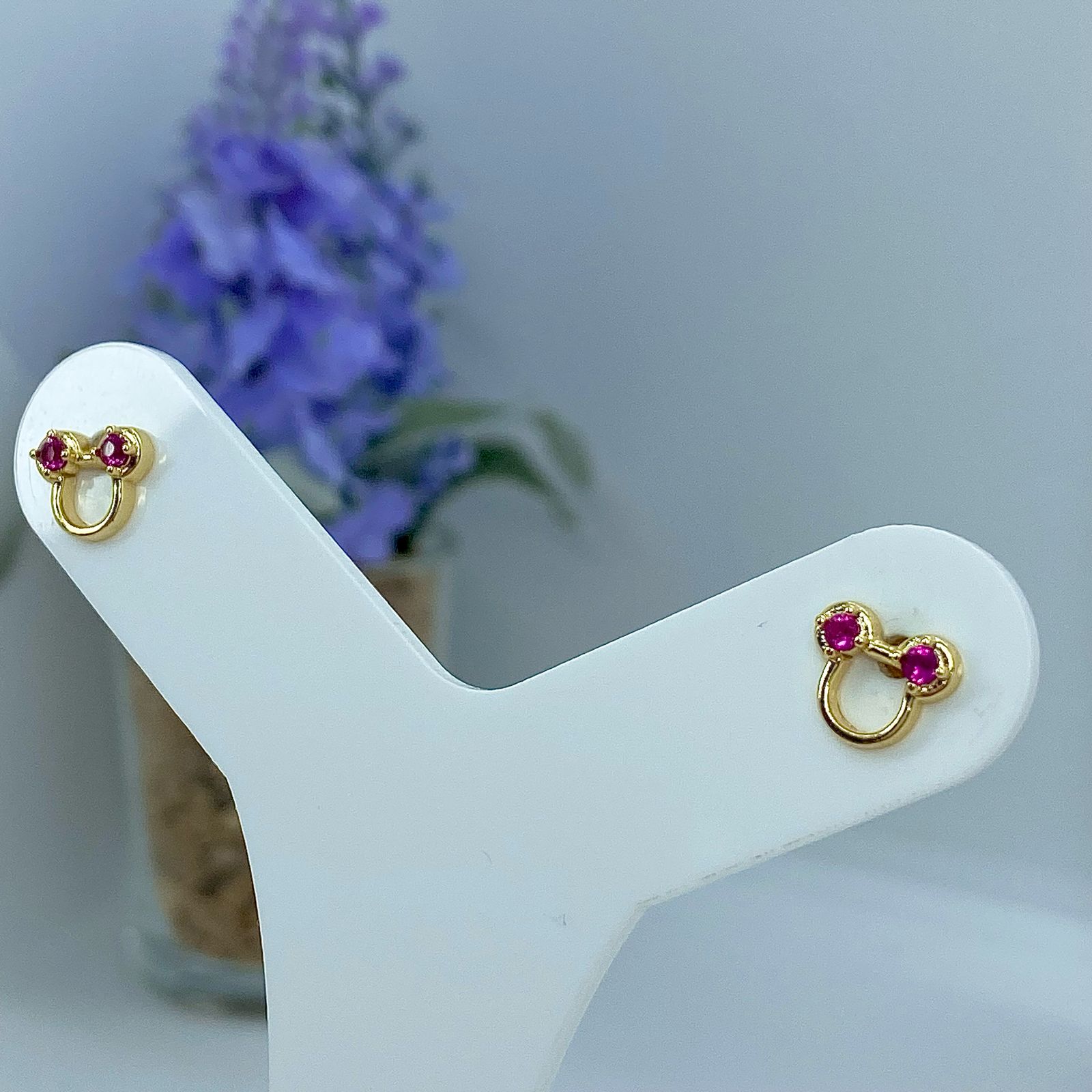 BRINCO MINNIE COM ZIRCONIA ROSA BO2556