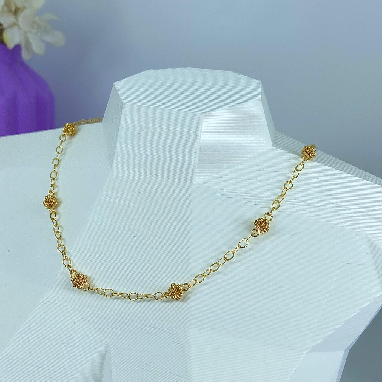 CHOKER CORRENTINHA E BOLINHAS ENROLADINHAS C02582