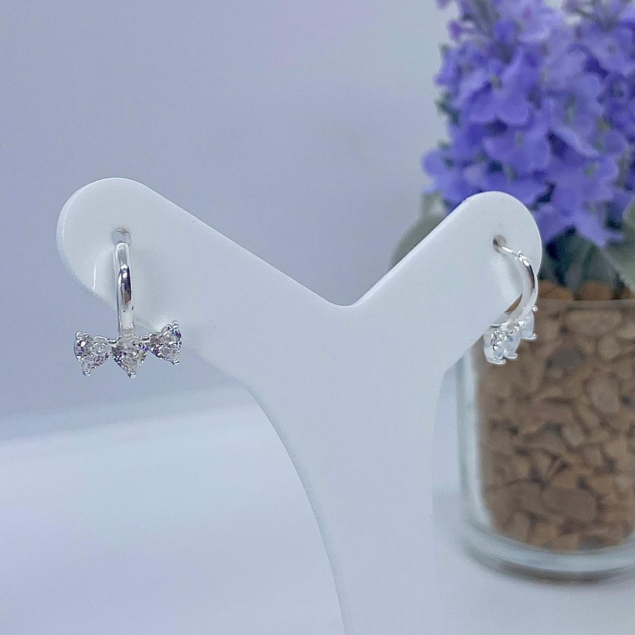 ARGOLA CLICK TRIO CORAÇÕES ZIRCÔNIAS BP2702
