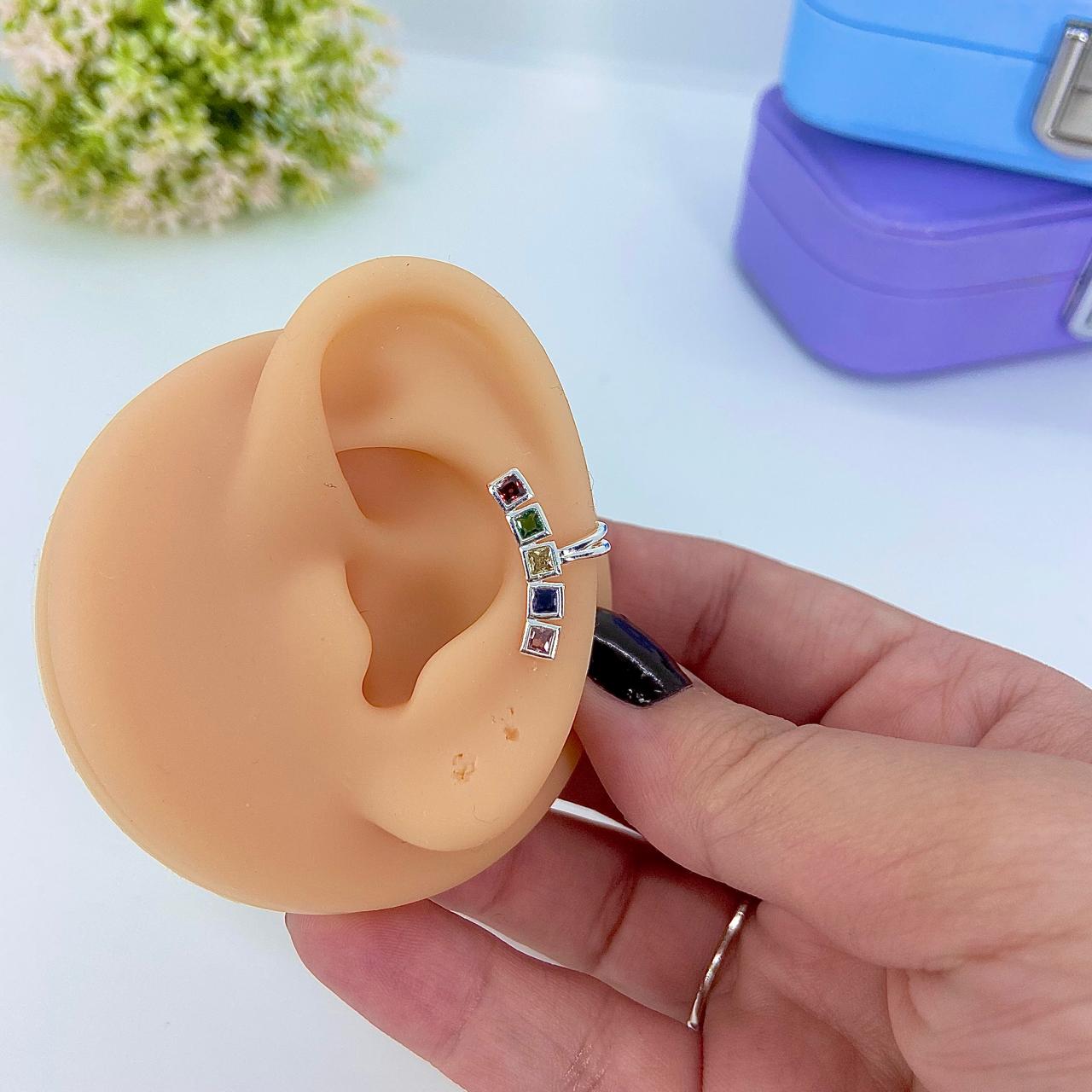 PIERCING FAKE QUADRADINHOS ZIRCÔNIAS PFP2771