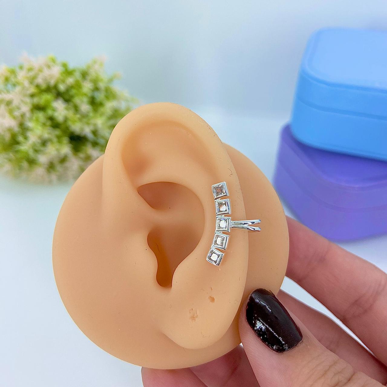 PIERCING FAKE QUADRADINHOS ZIRCÔNIAS PFP2771