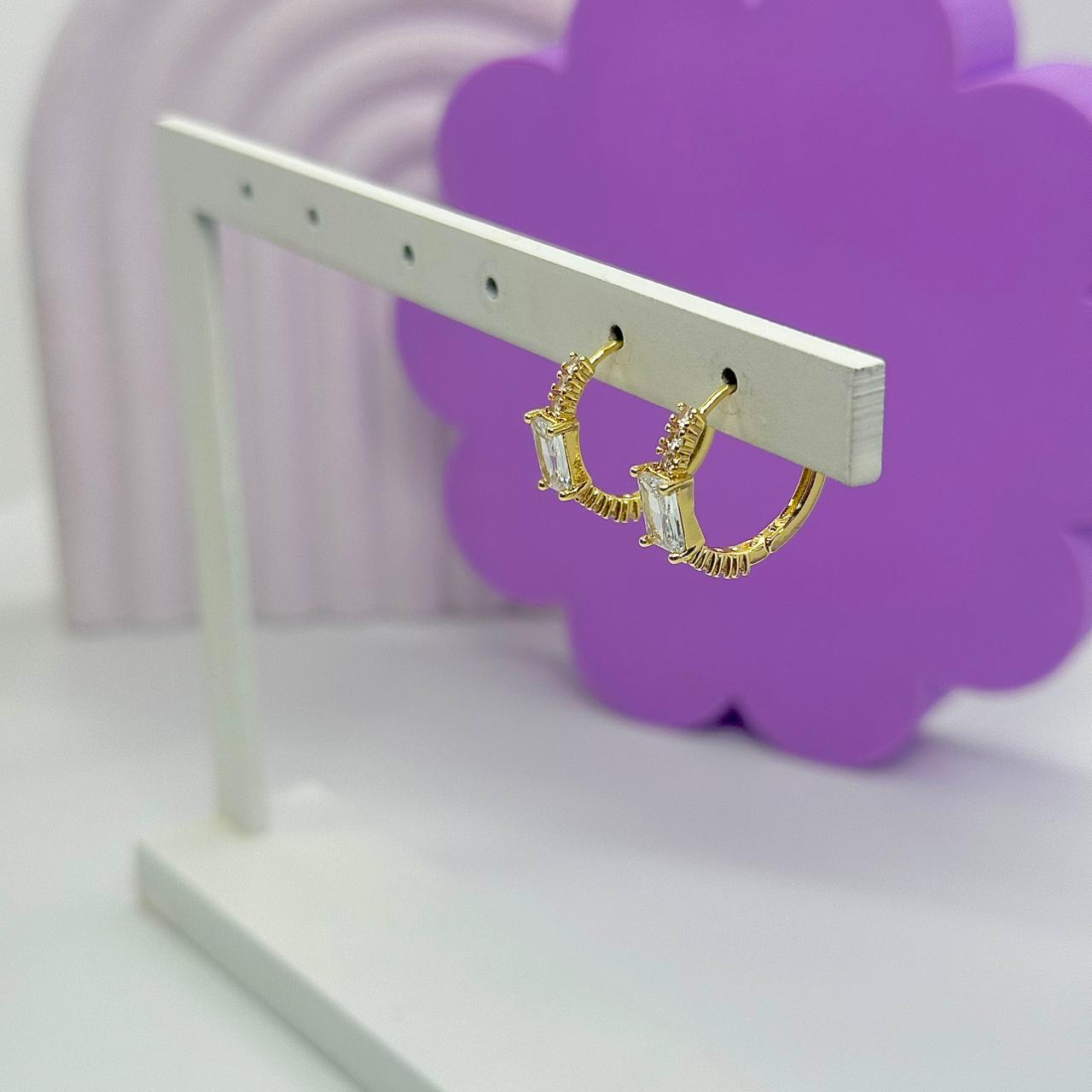 ARGOLA CLICK ZIRCÔNIA RETANGULAR BO2264