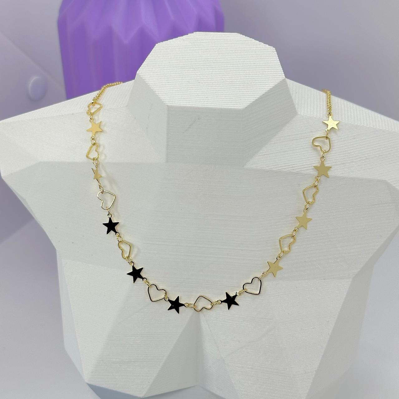 CHOKER ESTRELAS E CORAÇÃOES CO2373