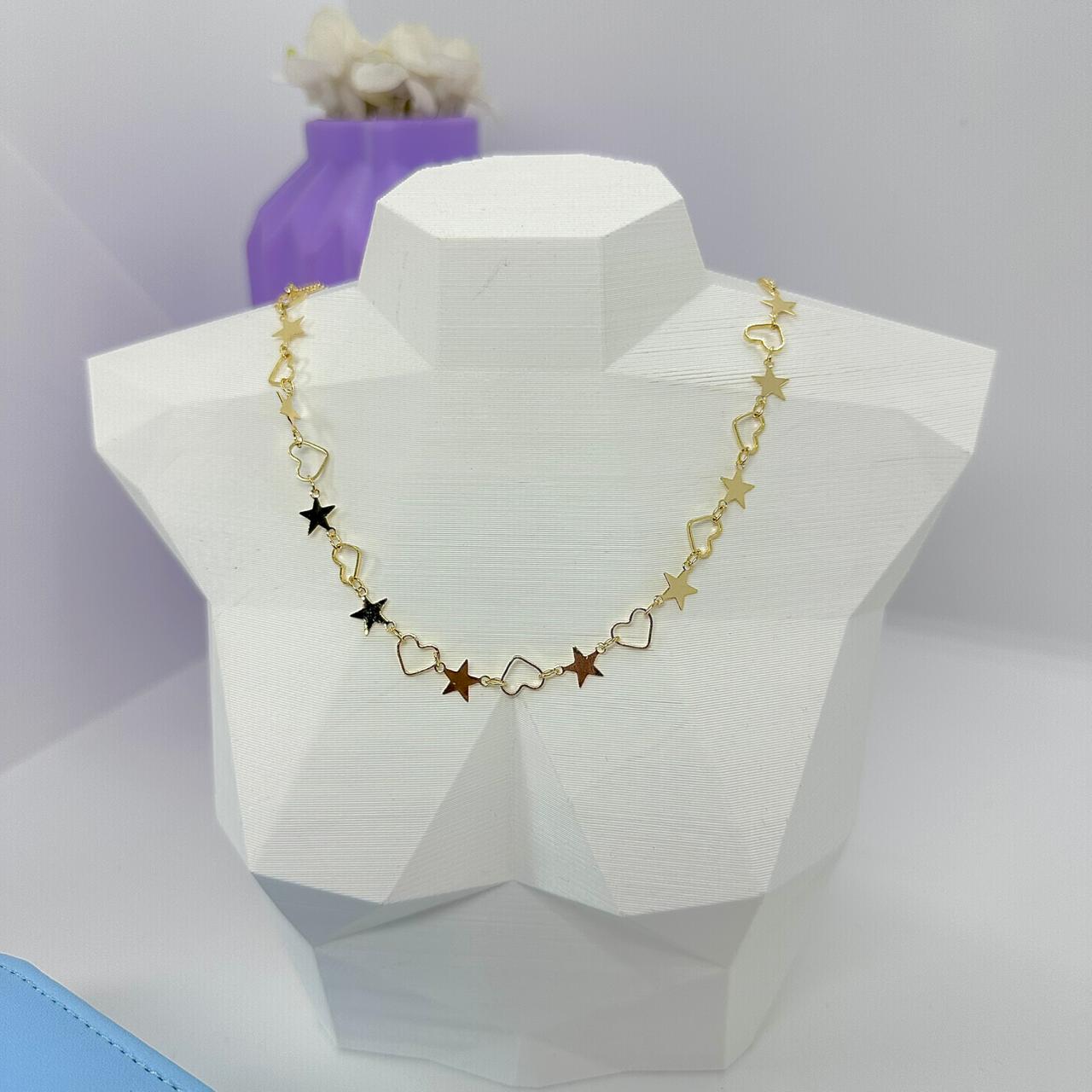 CHOKER ESTRELAS E CORAÇÃOES CO2373