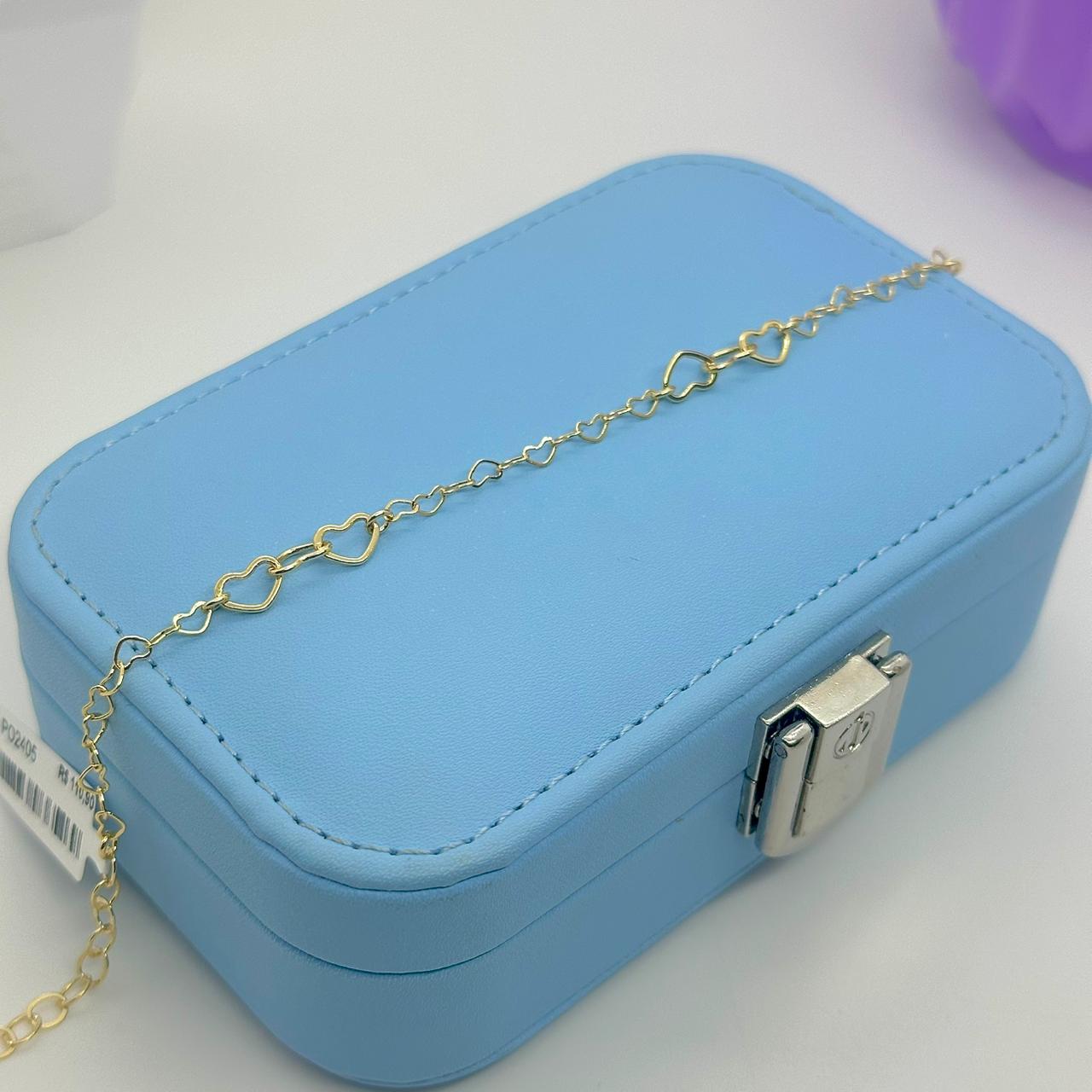 PULSEIRA CORRENTE CORAÇÕES COM TRIO CORAÇÃO PO2405