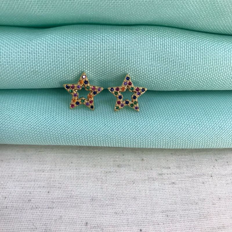 ESTRELA EM ZIRCÔNIA BANHADO A OURO