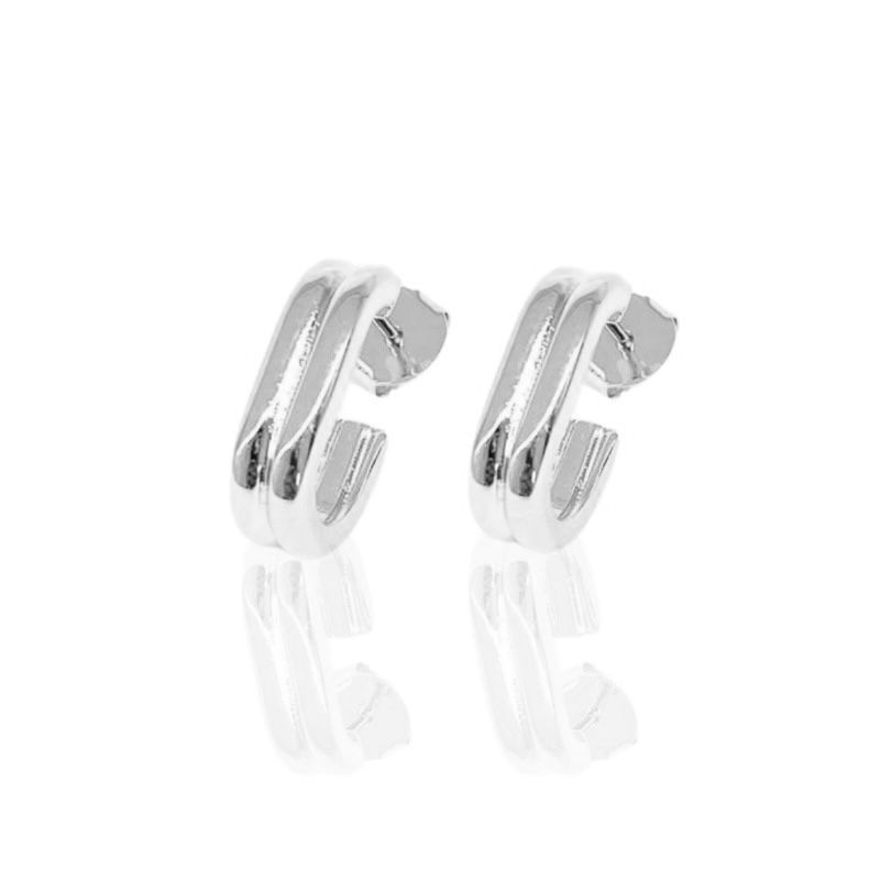 Brinco Tubular Liso Banho Ouro 18k Semijoia
