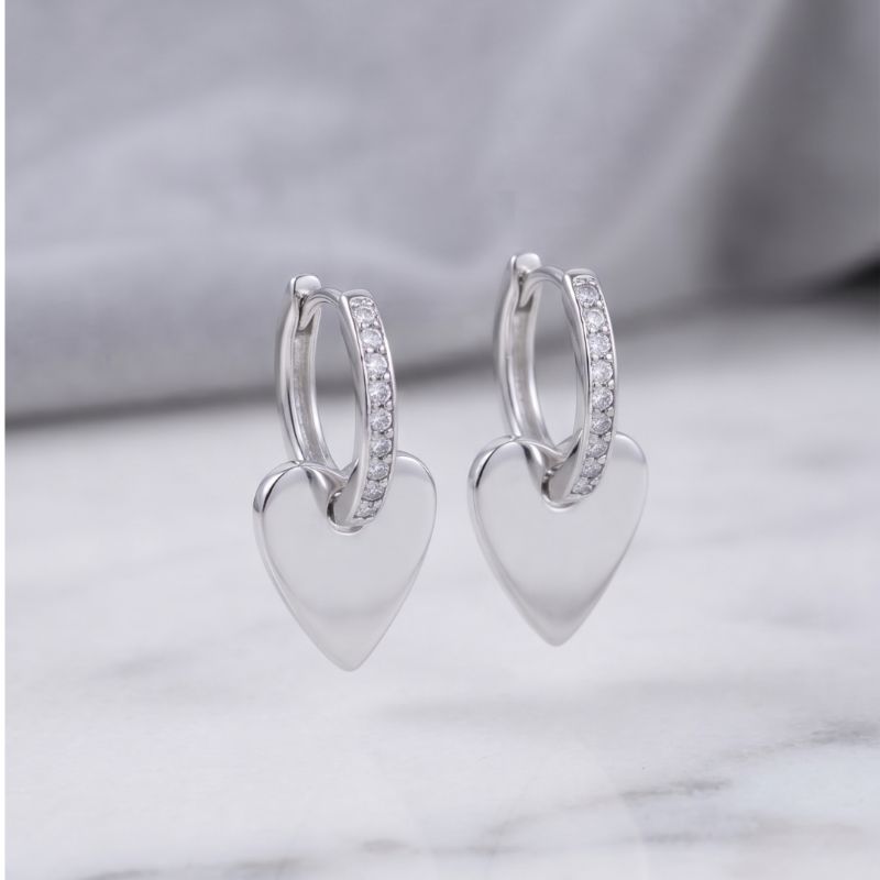 Brinco Argola de Coração Banho Ouro 18k Semijoia
