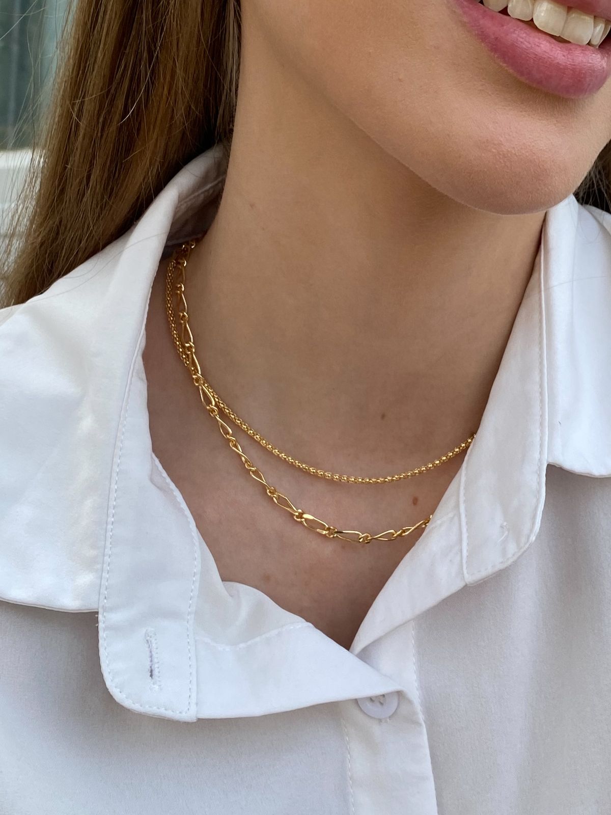 Colar Chocker Cordinha Brilhante Jardim Secreto 35CM Banhado Em Ouro