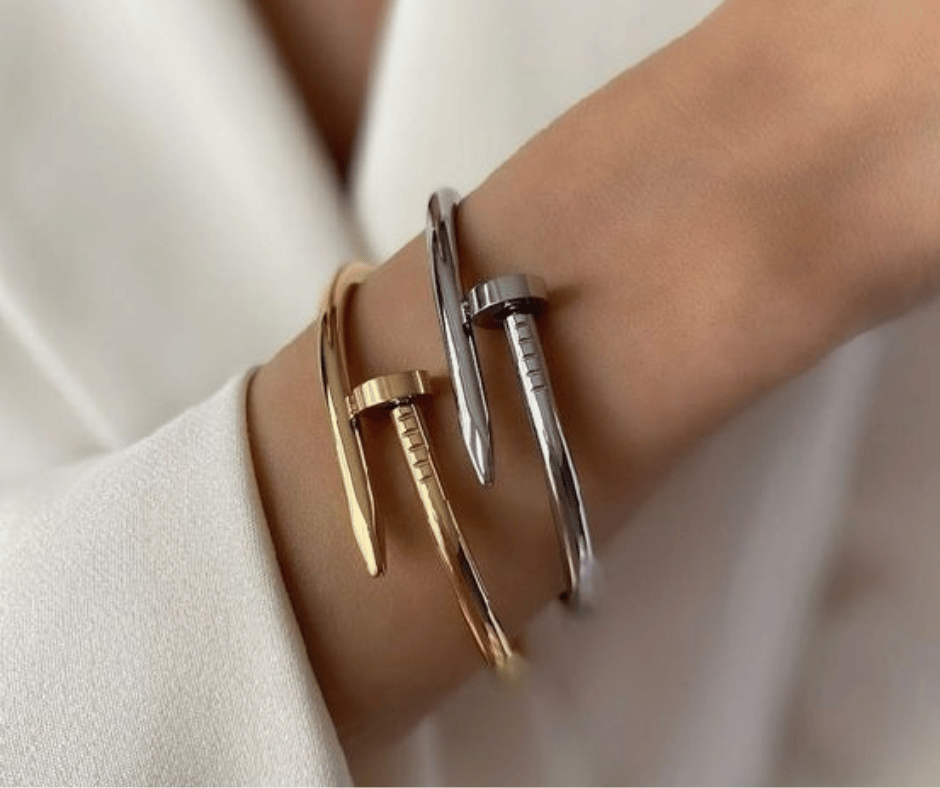 Bracelete Prego - Aço com banho de Ouro