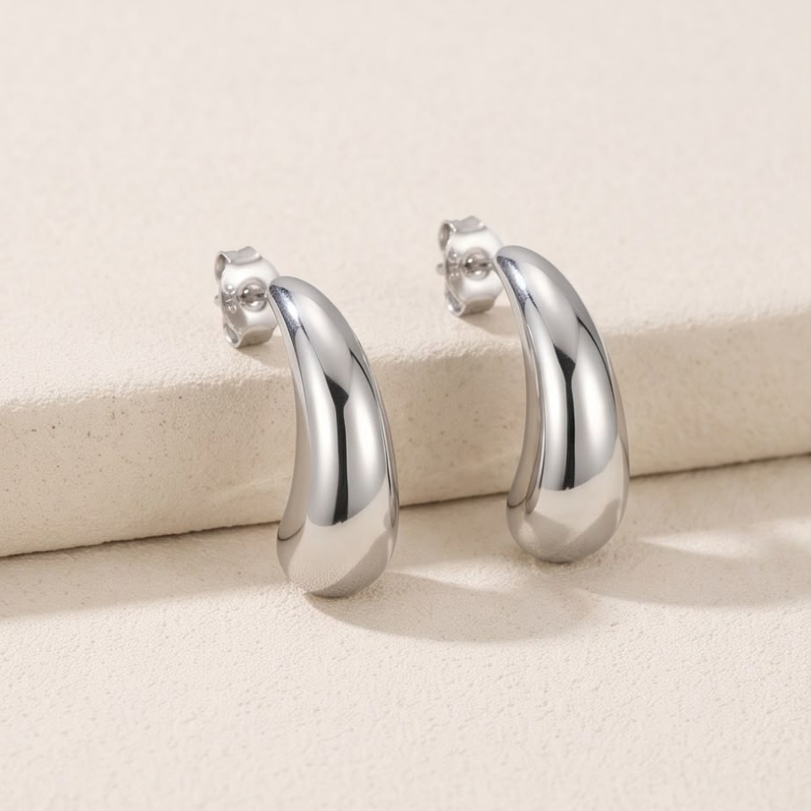 Brinco Meia Argola Gota