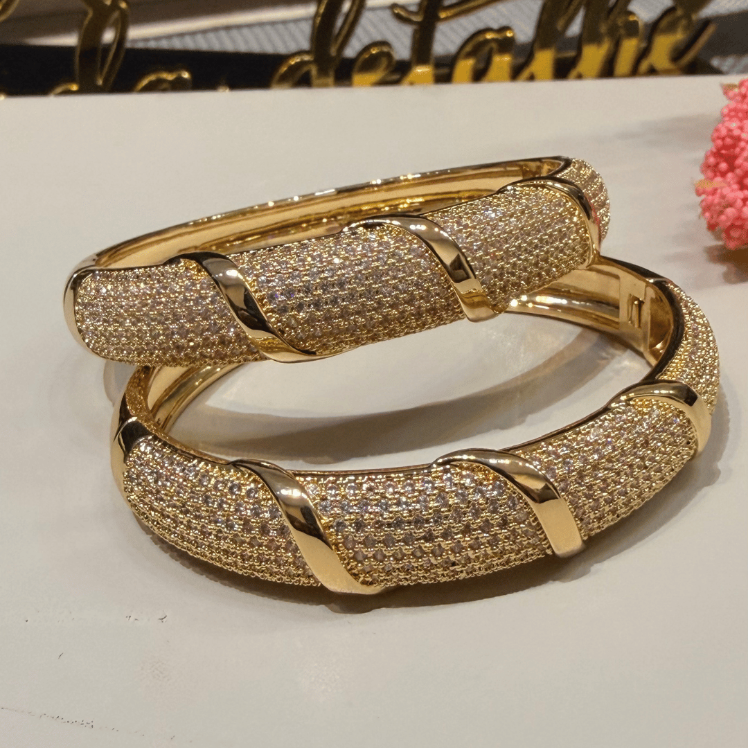 Bracelete Cravejado - Banho de ouro