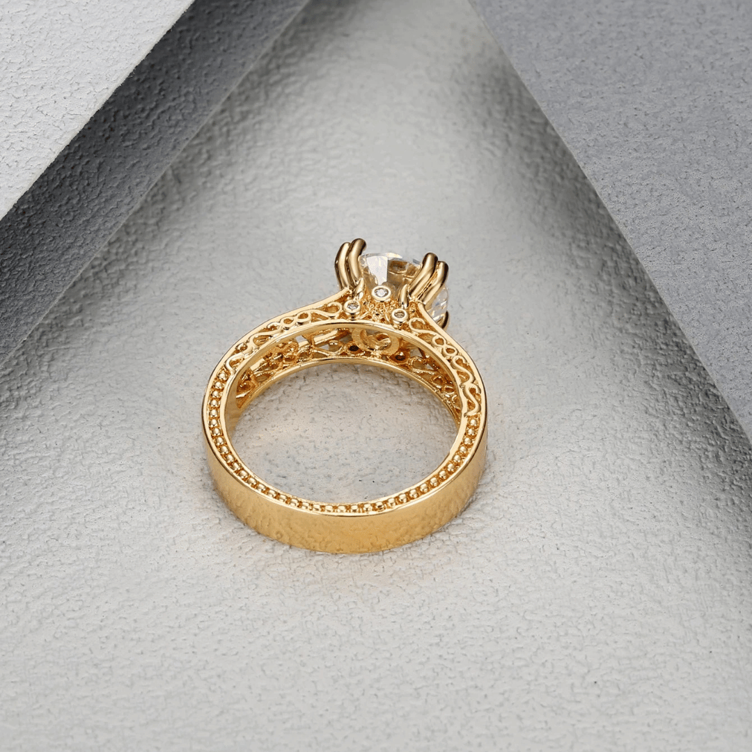 Anel Solitário Zircônia 10mm 4 garras - nª 16