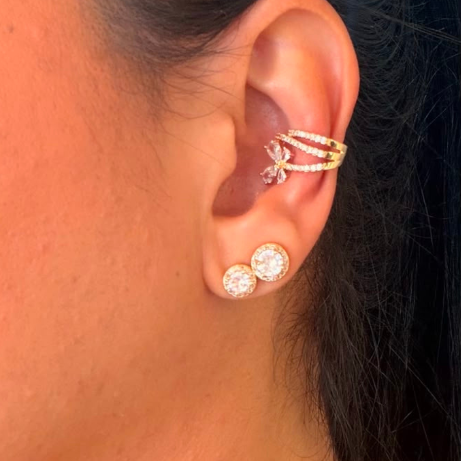 Piercing Fake cravejado Flor