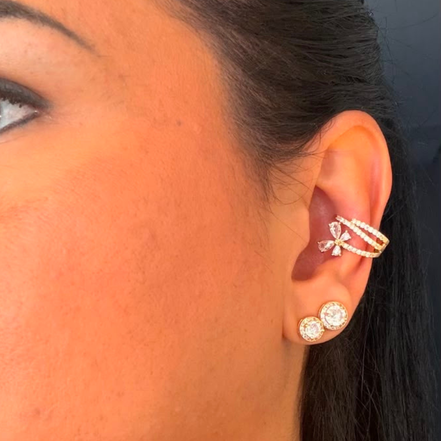 Piercing Fake cravejado Flor