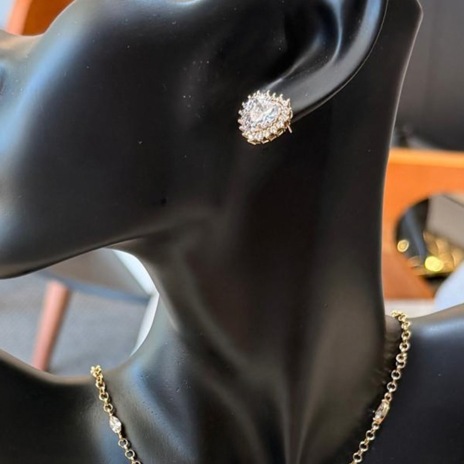 Conjunto Coração Cravejado