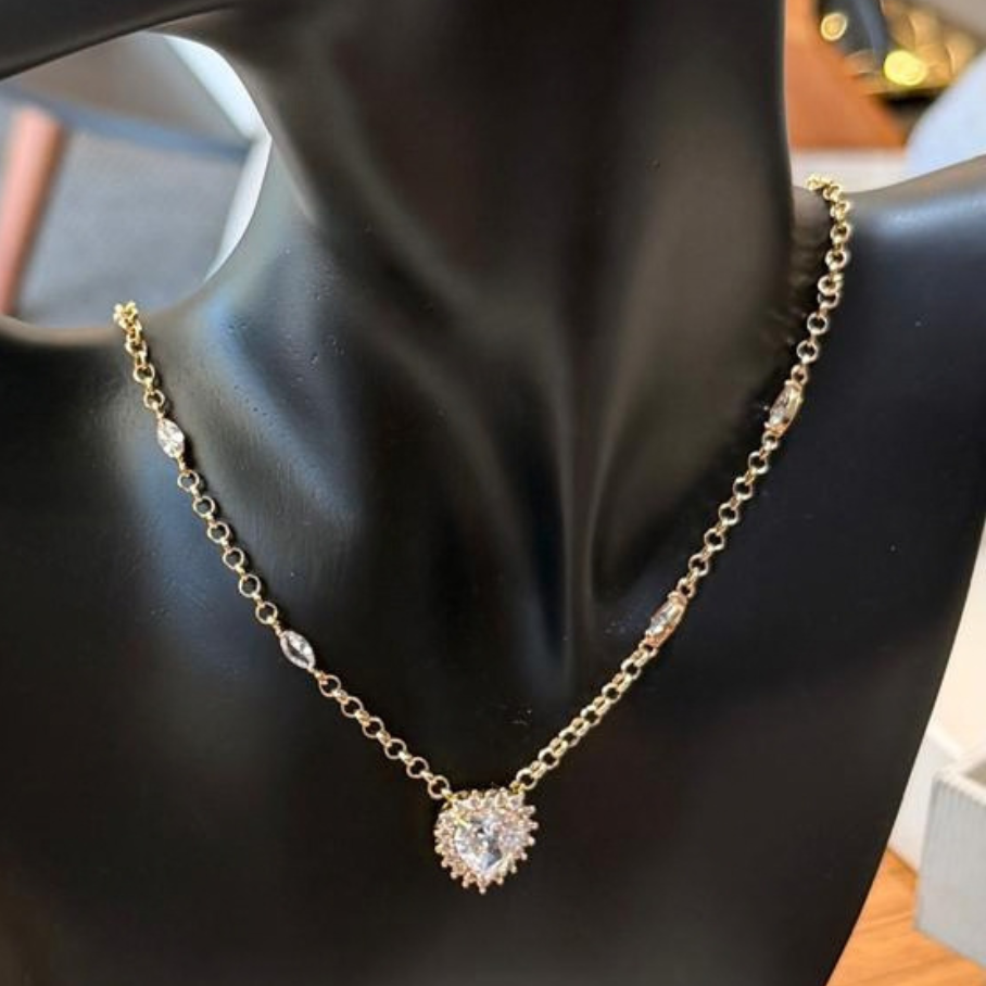 Conjunto Coração Cravejado