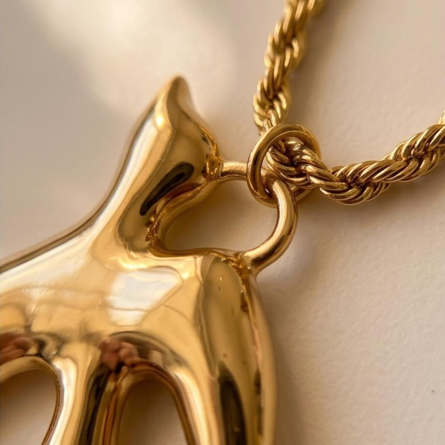 Corrente Espirito Santo Liso - Banho de Ouro