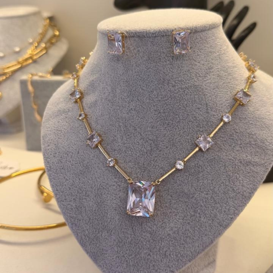 Conjunto de Zirconia Retangular
