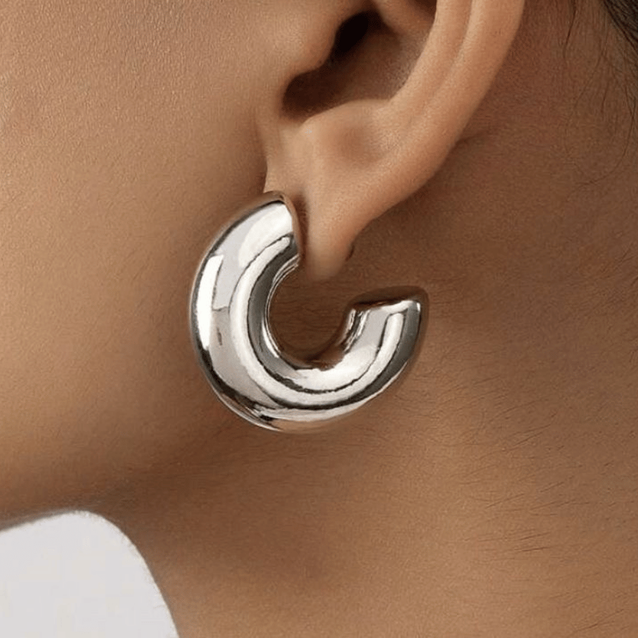 Brinco Tubolar 39mm - Aço com Banho
