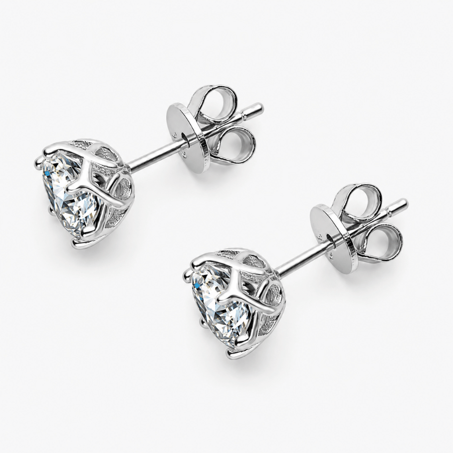 Brinco ponto de luz 06mm 6garras - Banho de Ródio