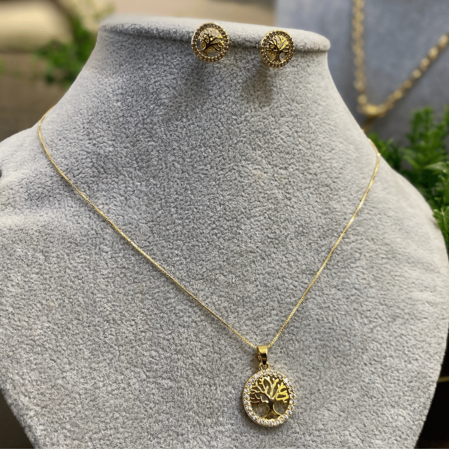 Conjunto Arvore da vida Cravejado em Volta