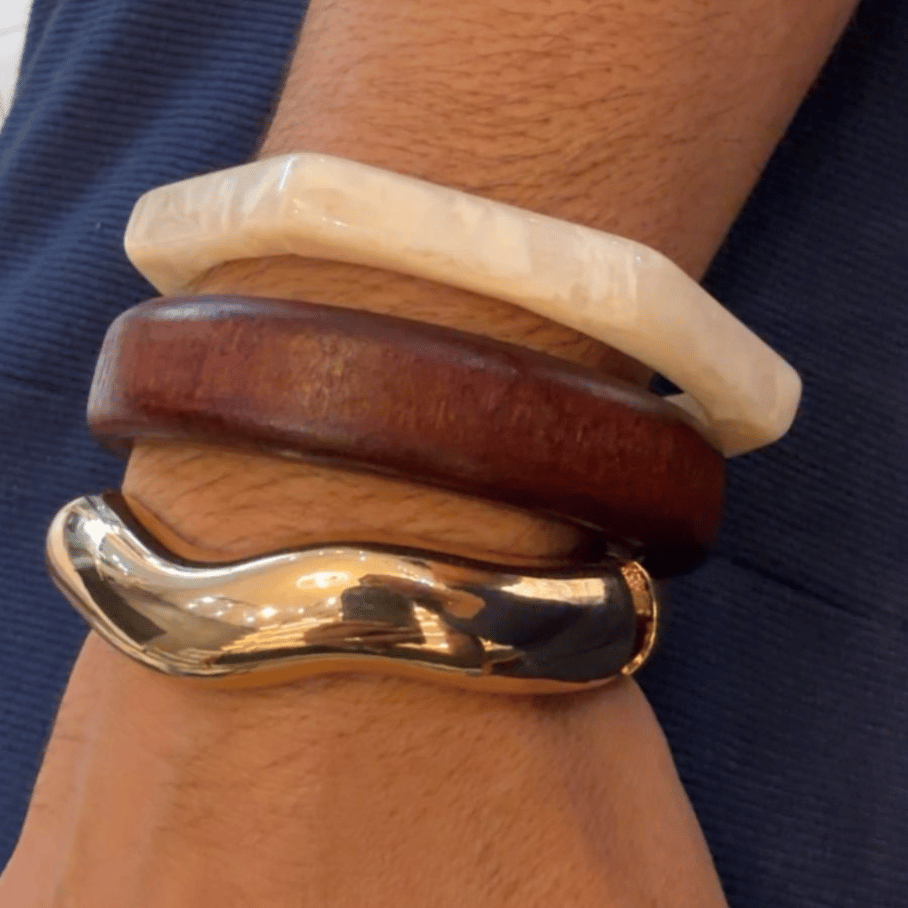 Trio de Pulseiras  - Banho de Ouro