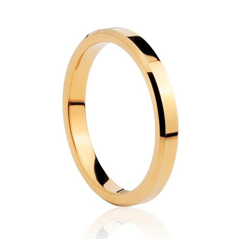 ALIANÇA CHANFRADA DOURADO